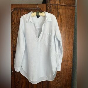 Sanctuary oversized blue and white thin striped shirt XL